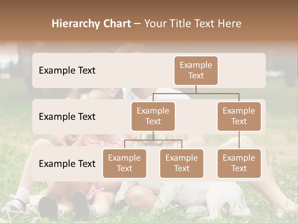 A Family Sitting In The Grass With A Dog PowerPoint Template