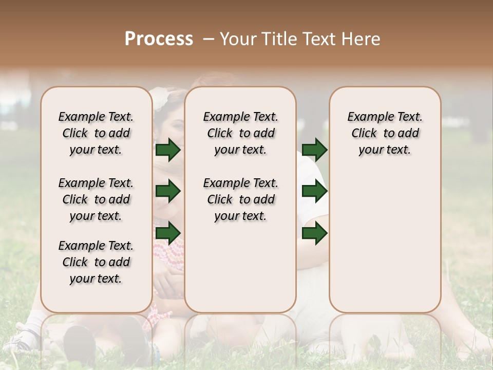A Family Sitting In The Grass With A Dog PowerPoint Template