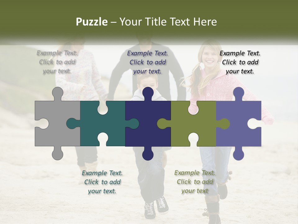 A Group Of People Walking Down A Beach Holding Hands PowerPoint Template