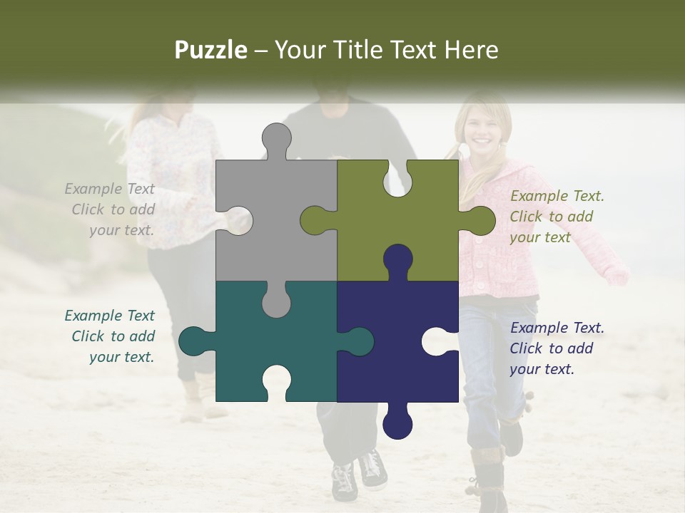 A Group Of People Walking Down A Beach Holding Hands PowerPoint Template