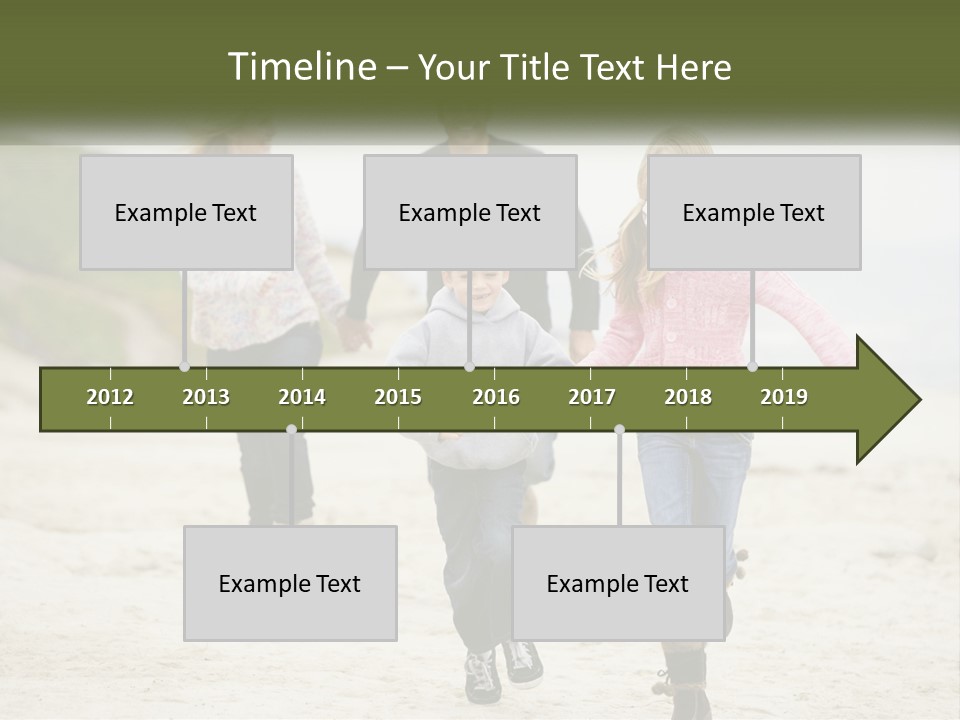 A Group Of People Walking Down A Beach Holding Hands PowerPoint Template