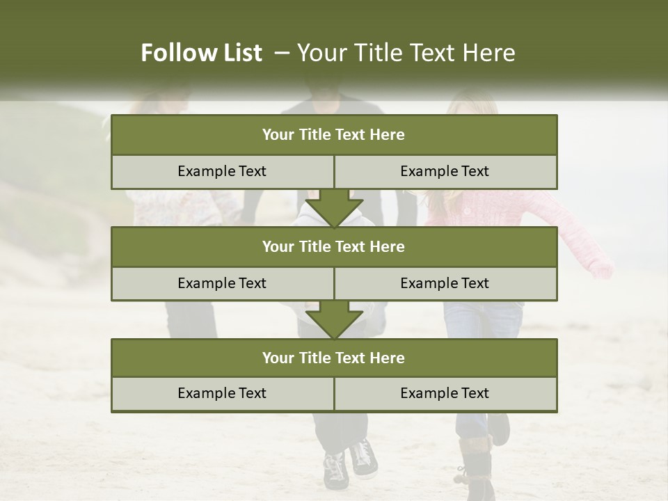 A Group Of People Walking Down A Beach Holding Hands PowerPoint Template