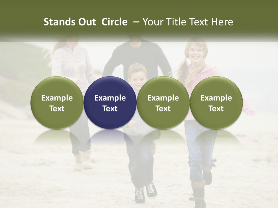 A Group Of People Walking Down A Beach Holding Hands PowerPoint Template