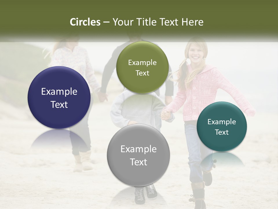 A Group Of People Walking Down A Beach Holding Hands PowerPoint Template