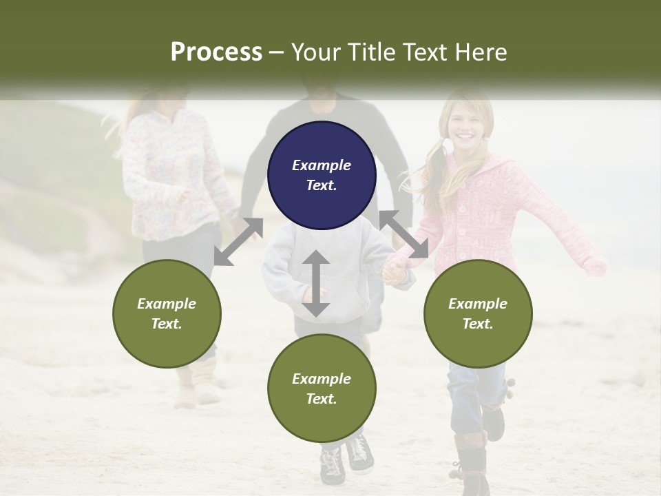 A Group Of People Walking Down A Beach Holding Hands PowerPoint Template