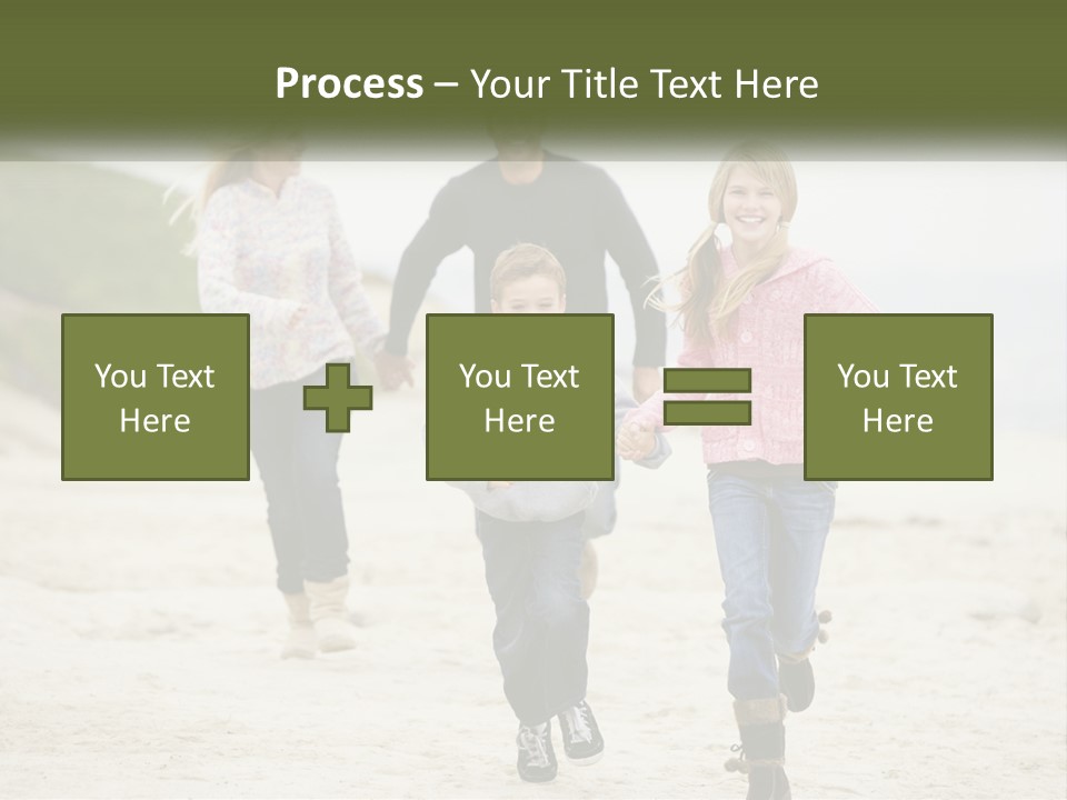 A Group Of People Walking Down A Beach Holding Hands PowerPoint Template