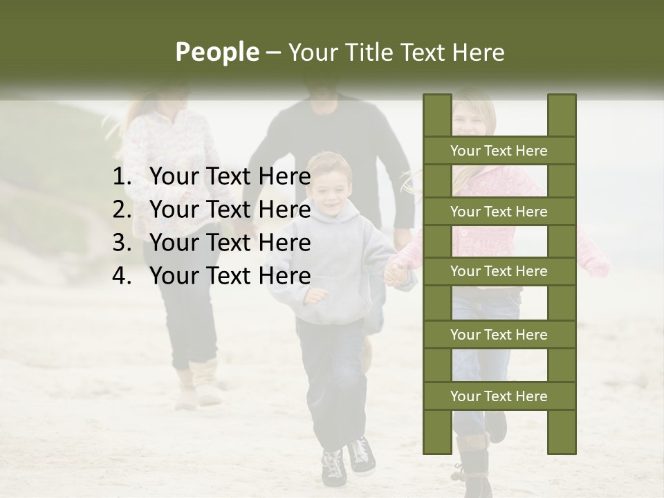 A Group Of People Walking Down A Beach Holding Hands PowerPoint Template