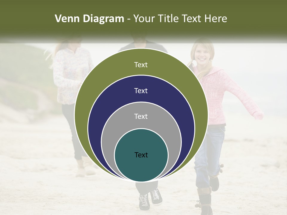 A Group Of People Walking Down A Beach Holding Hands PowerPoint Template