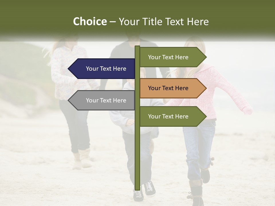 A Group Of People Walking Down A Beach Holding Hands PowerPoint Template