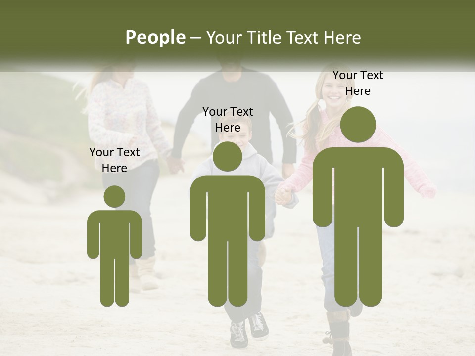 A Group Of People Walking Down A Beach Holding Hands PowerPoint Template