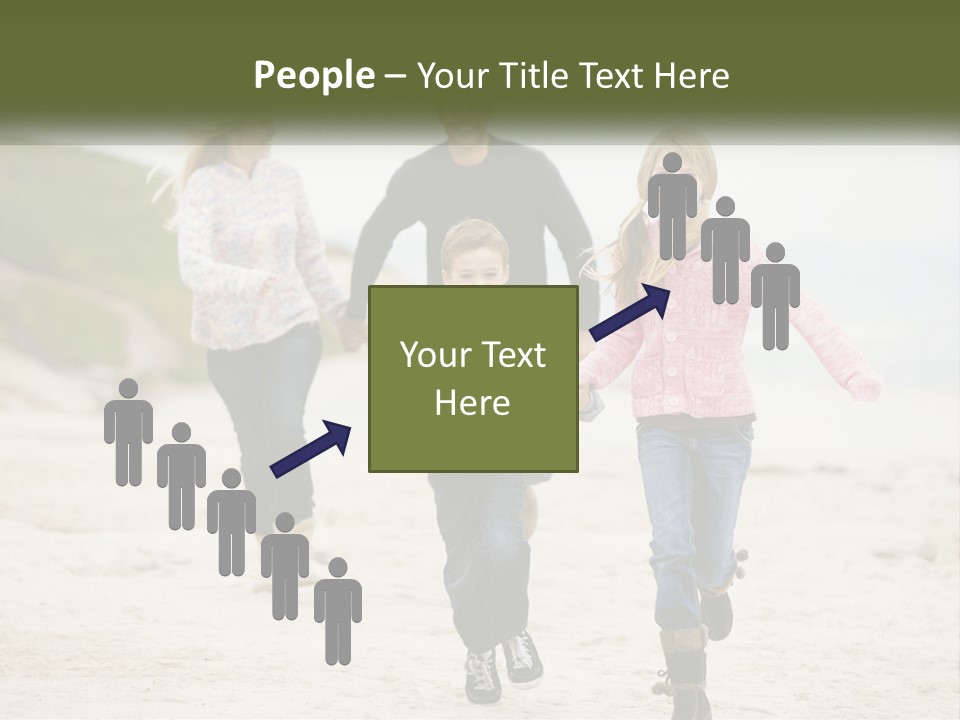 A Group Of People Walking Down A Beach Holding Hands PowerPoint Template
