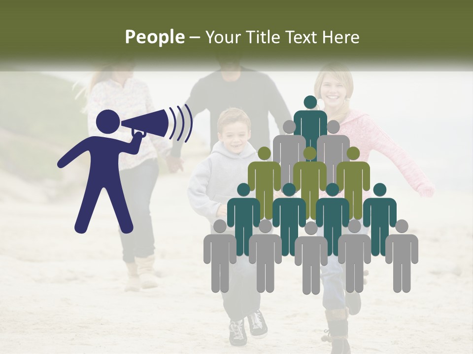 A Group Of People Walking Down A Beach Holding Hands PowerPoint Template