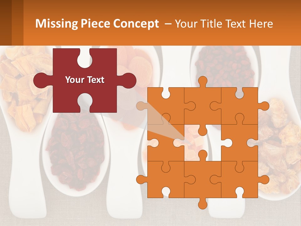 Four Spoons Filled With Different Types Of Food PowerPoint Template