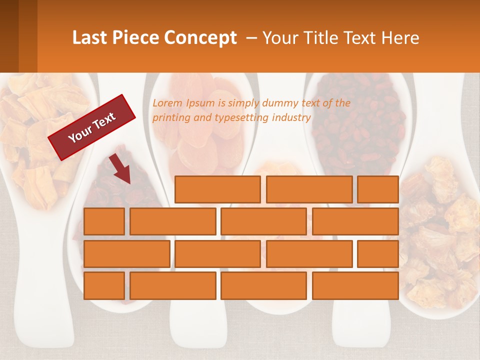 Four Spoons Filled With Different Types Of Food PowerPoint Template