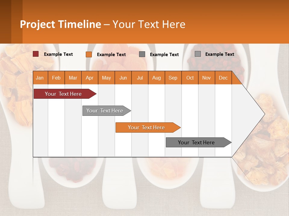 Four Spoons Filled With Different Types Of Food PowerPoint Template