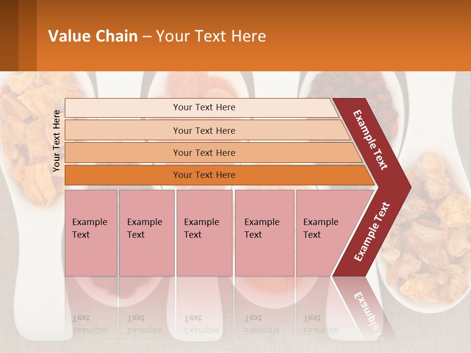 Four Spoons Filled With Different Types Of Food PowerPoint Template