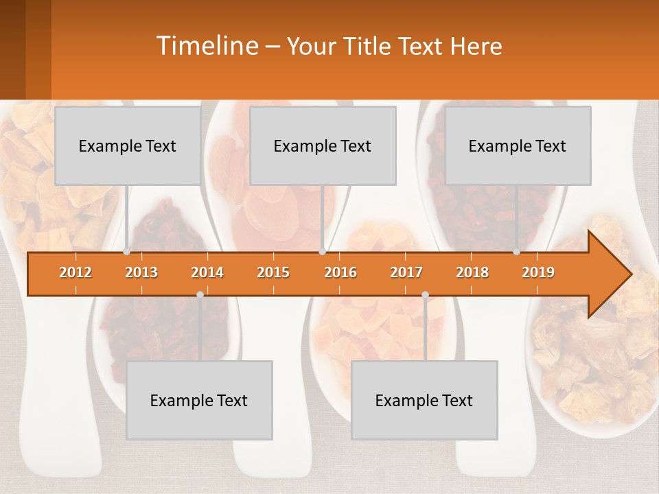 Four Spoons Filled With Different Types Of Food PowerPoint Template