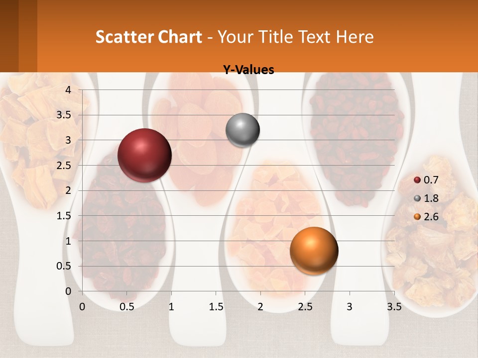 Four Spoons Filled With Different Types Of Food PowerPoint Template
