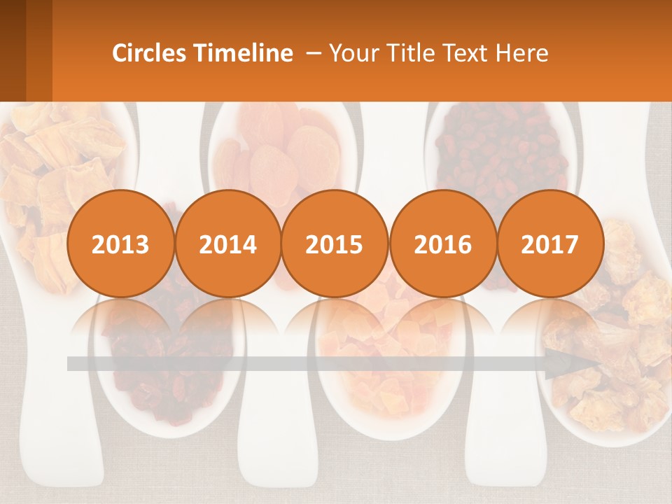 Four Spoons Filled With Different Types Of Food PowerPoint Template