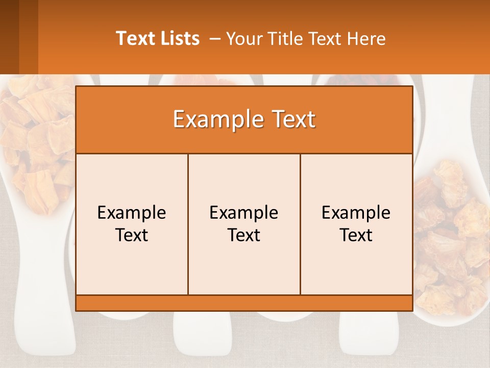 Four Spoons Filled With Different Types Of Food PowerPoint Template