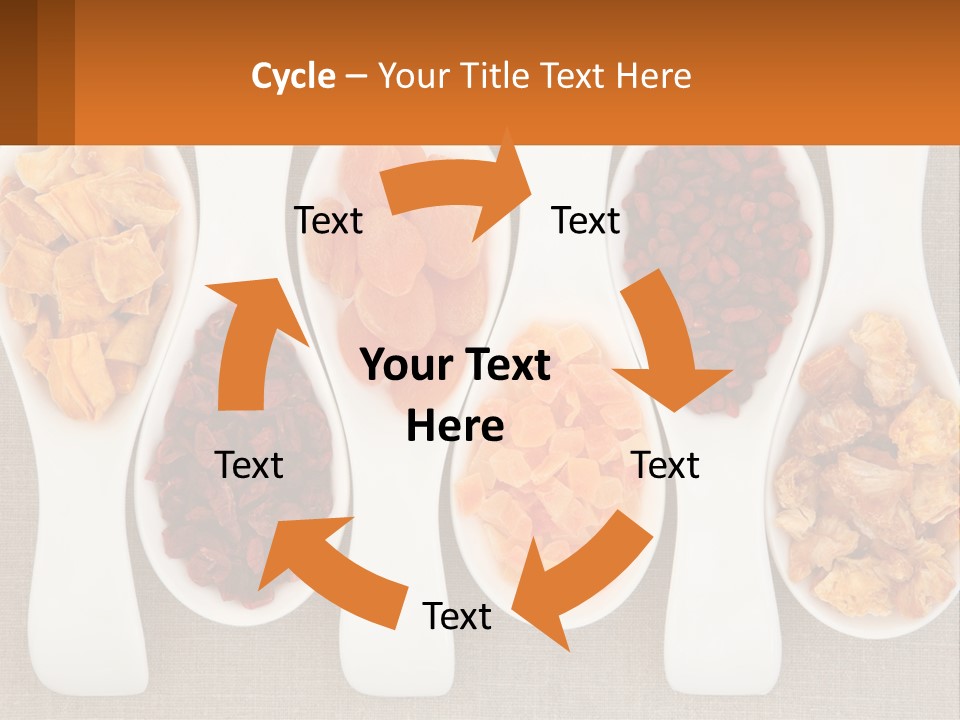 Four Spoons Filled With Different Types Of Food PowerPoint Template
