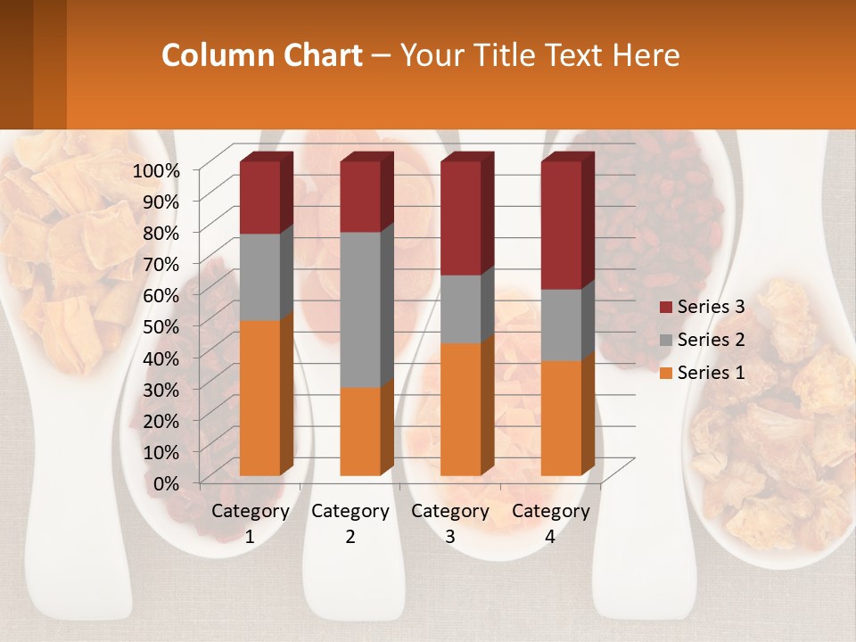 Four Spoons Filled With Different Types Of Food PowerPoint Template
