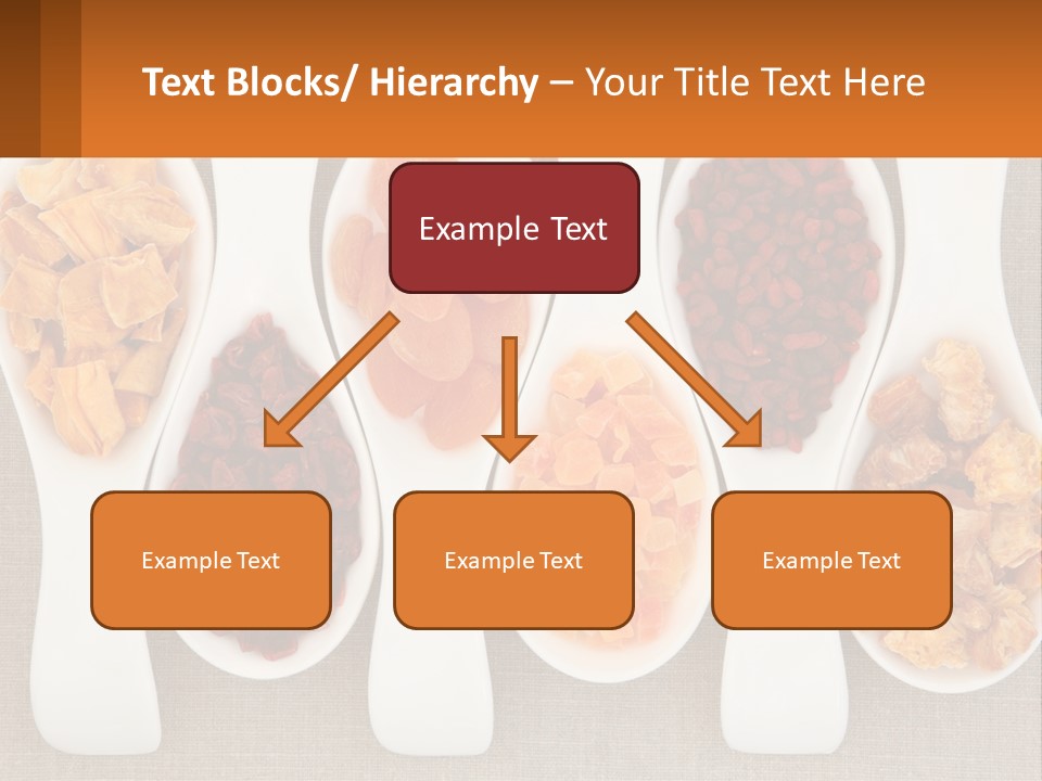 Four Spoons Filled With Different Types Of Food PowerPoint Template