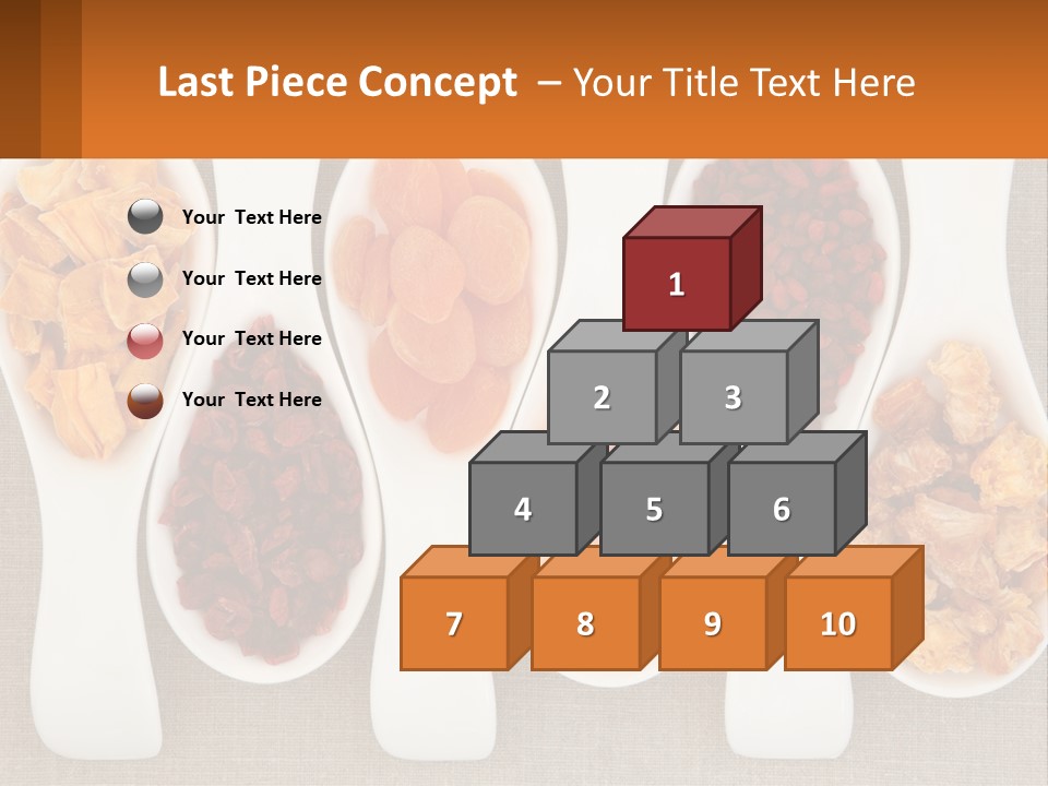 Four Spoons Filled With Different Types Of Food PowerPoint Template