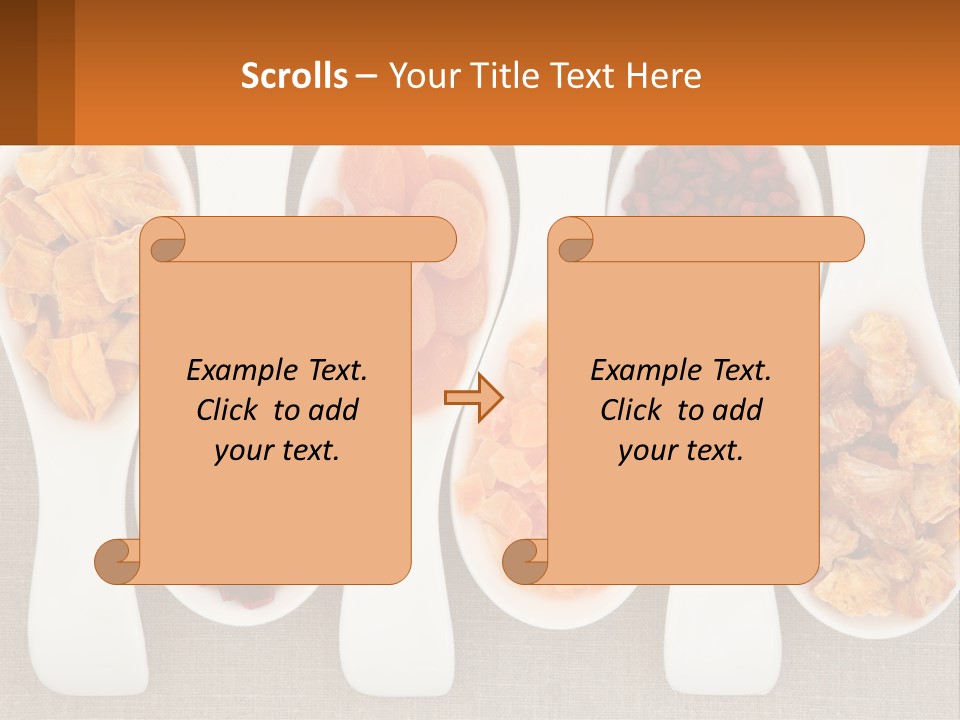 Four Spoons Filled With Different Types Of Food PowerPoint Template