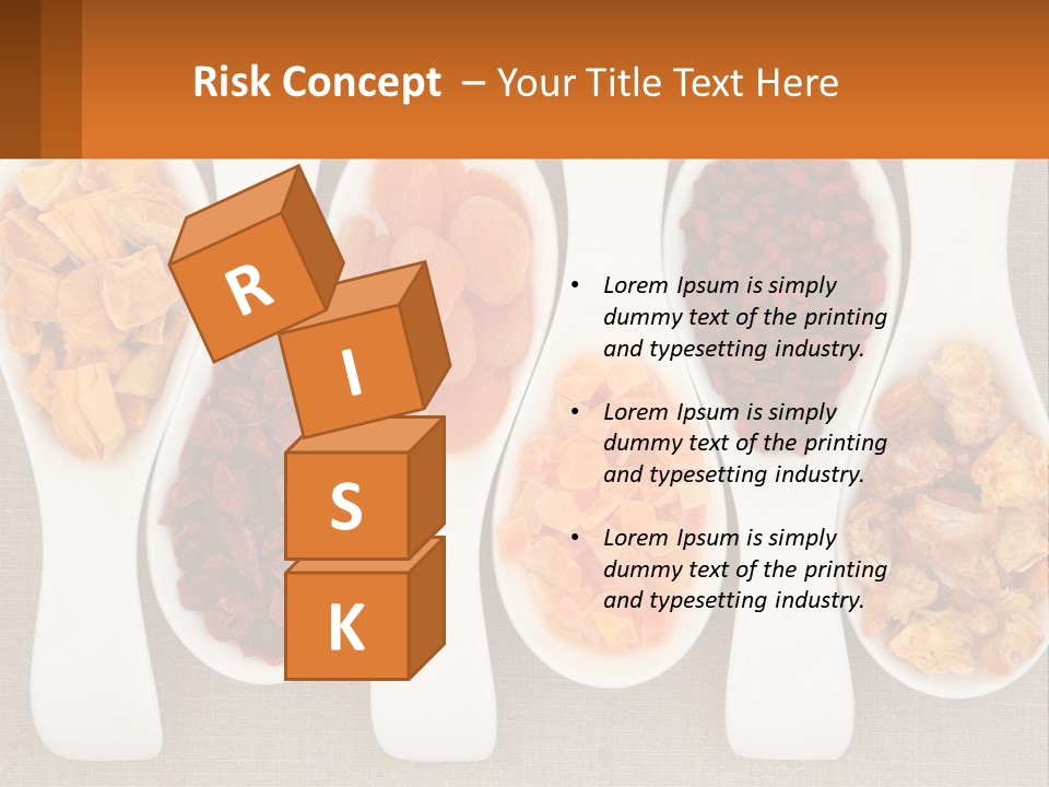 Four Spoons Filled With Different Types Of Food PowerPoint Template