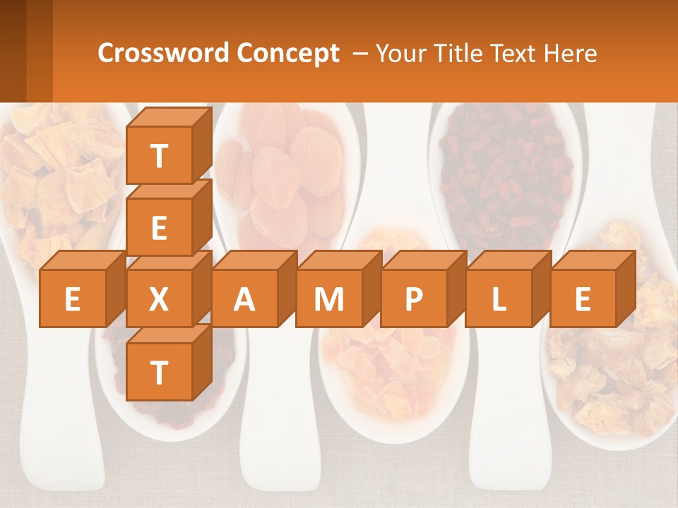 Four Spoons Filled With Different Types Of Food PowerPoint Template