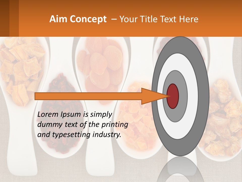 Four Spoons Filled With Different Types Of Food PowerPoint Template
