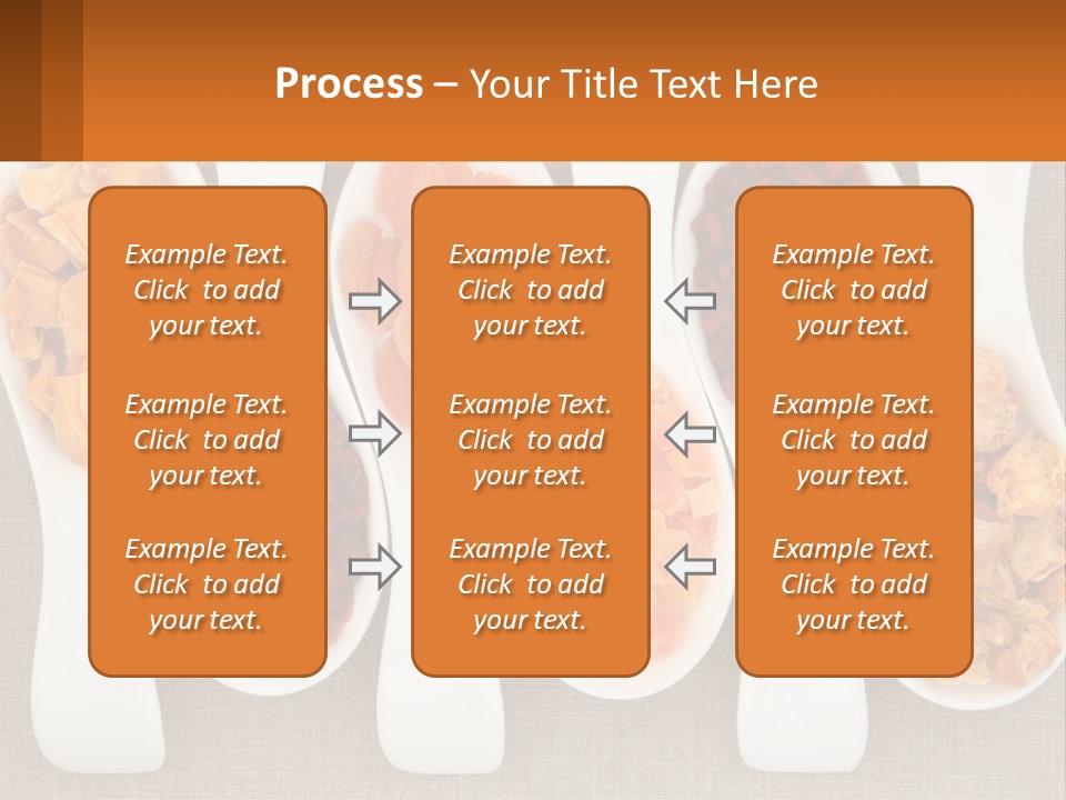 Four Spoons Filled With Different Types Of Food PowerPoint Template