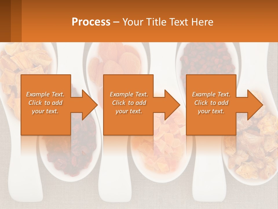 Four Spoons Filled With Different Types Of Food PowerPoint Template
