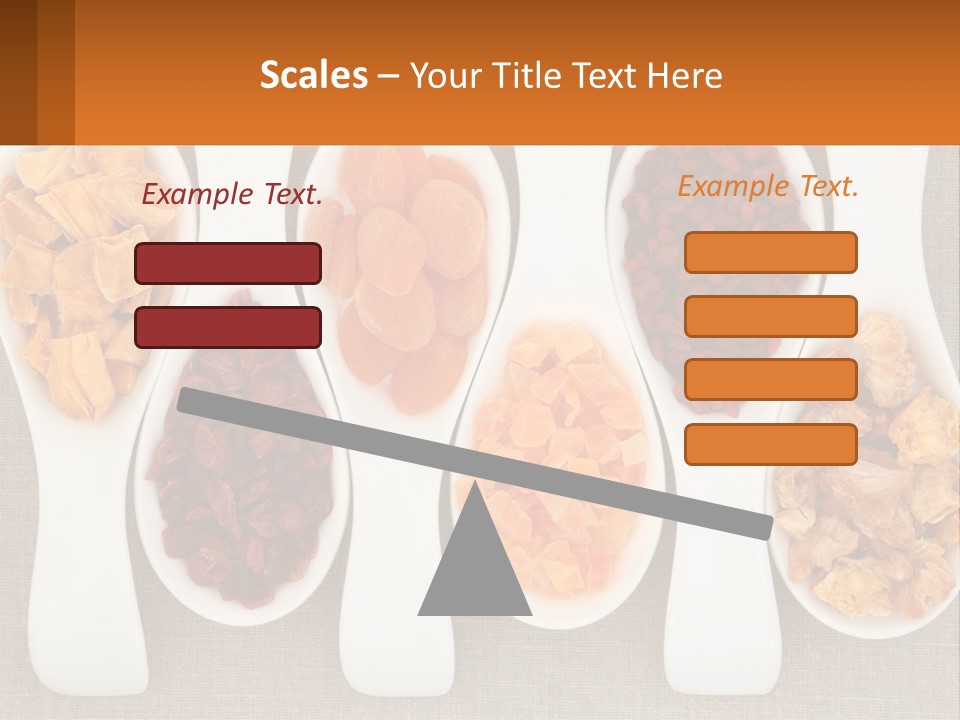 Four Spoons Filled With Different Types Of Food PowerPoint Template