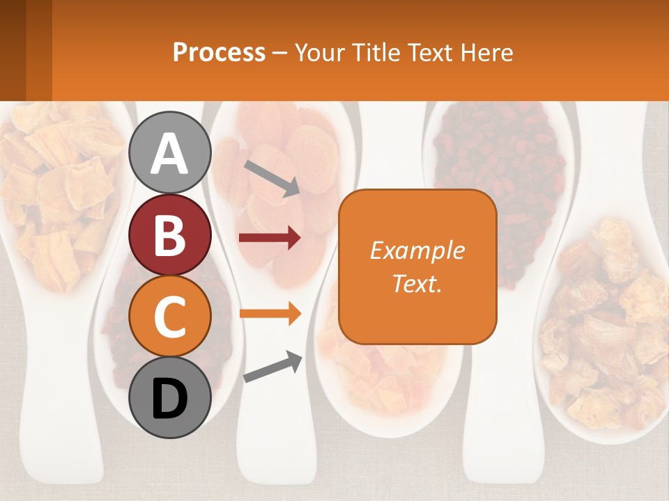 Four Spoons Filled With Different Types Of Food PowerPoint Template
