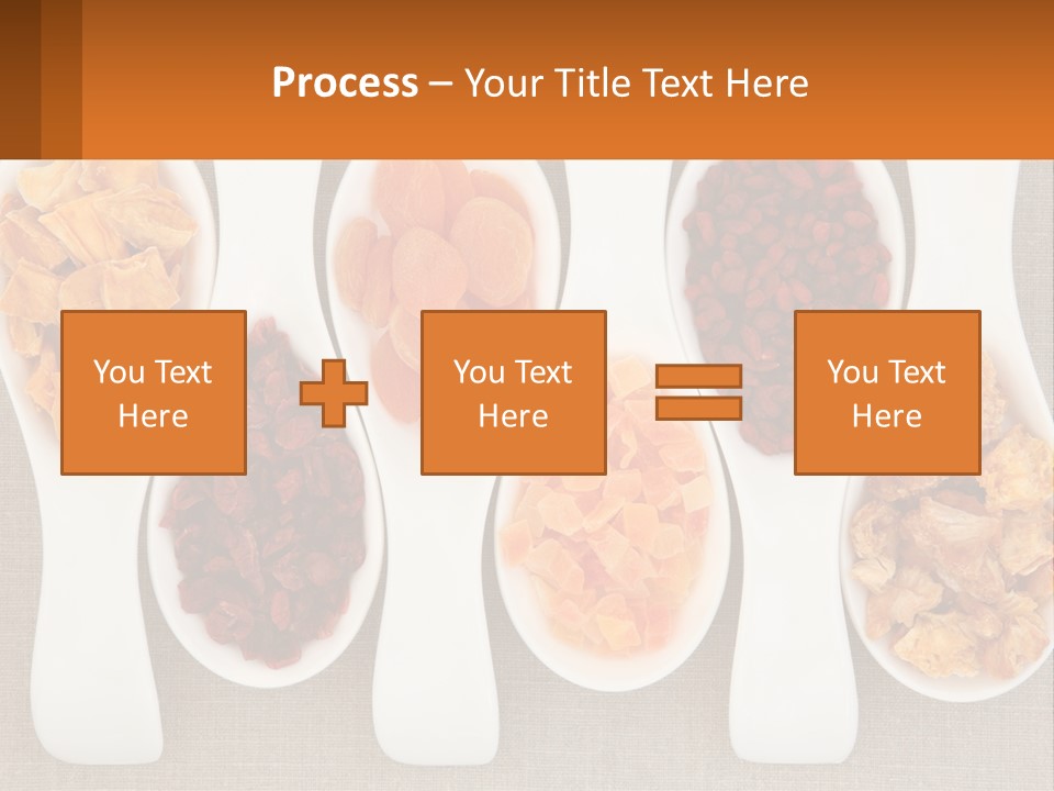 Four Spoons Filled With Different Types Of Food PowerPoint Template