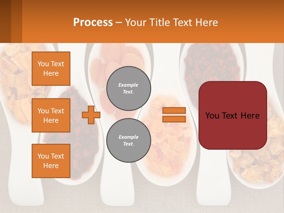 Four Spoons Filled With Different Types Of Food PowerPoint Template