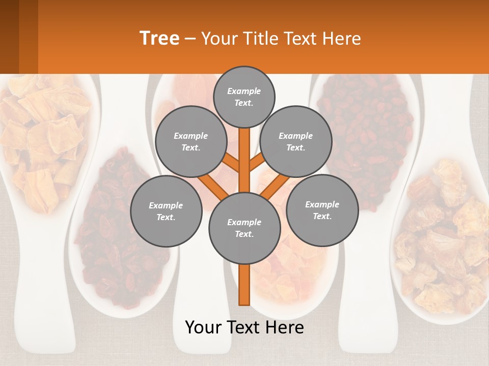 Four Spoons Filled With Different Types Of Food PowerPoint Template