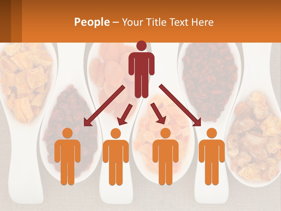 Four Spoons Filled With Different Types Of Food PowerPoint Template