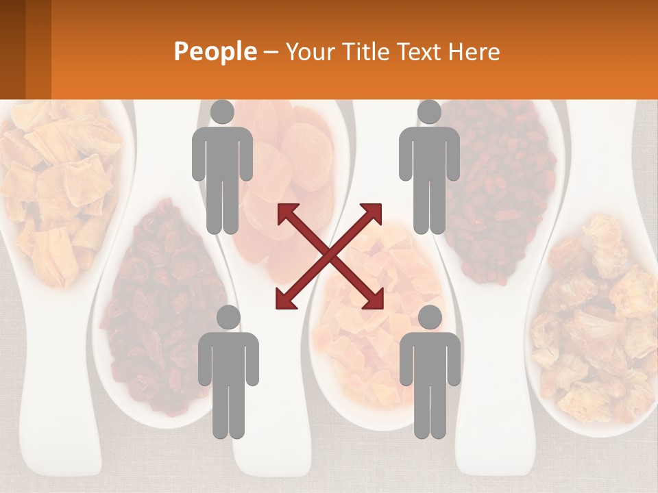 Four Spoons Filled With Different Types Of Food PowerPoint Template
