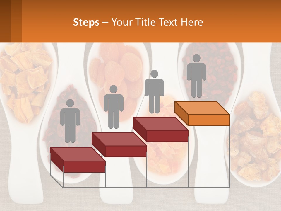 Four Spoons Filled With Different Types Of Food PowerPoint Template