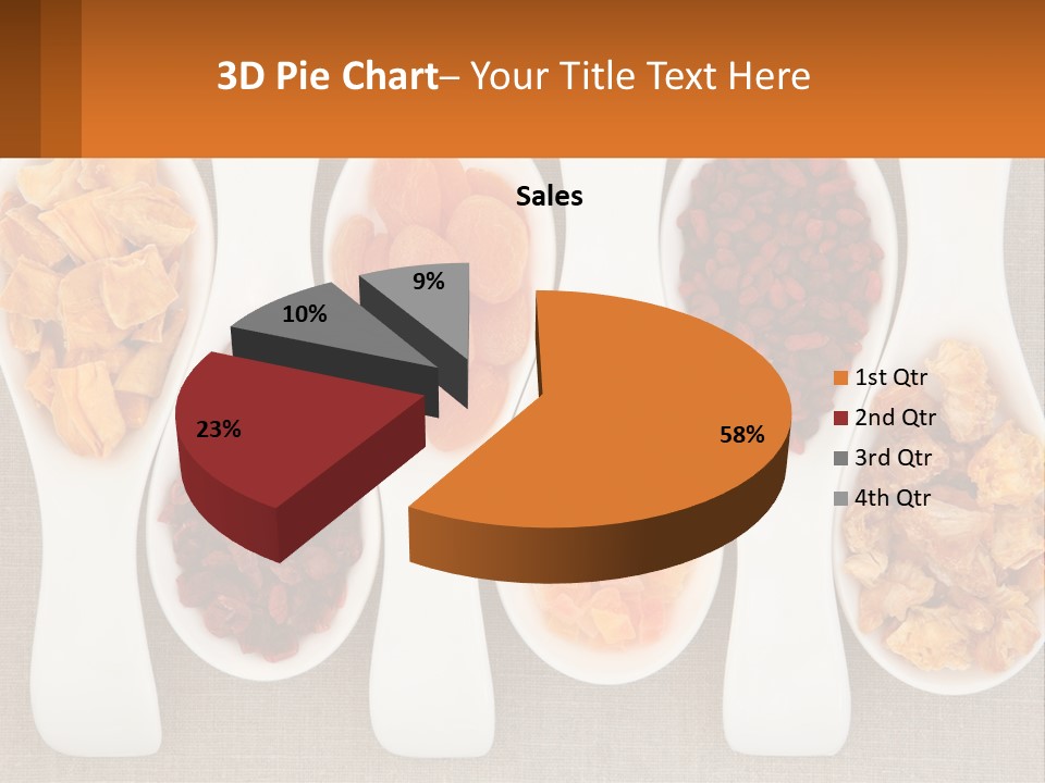 Four Spoons Filled With Different Types Of Food PowerPoint Template
