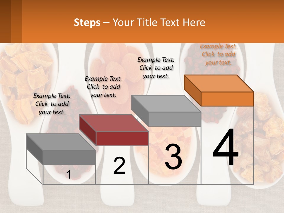 Four Spoons Filled With Different Types Of Food PowerPoint Template