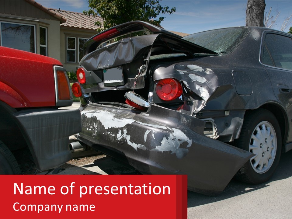 A Car That Is In The Back Of A Truck PowerPoint Template