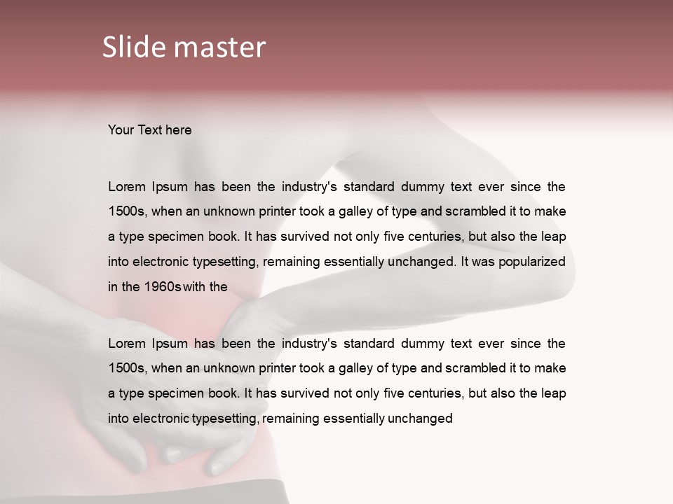 A Man Holding His Back In Pain Powerpoint Presentation PowerPoint Template