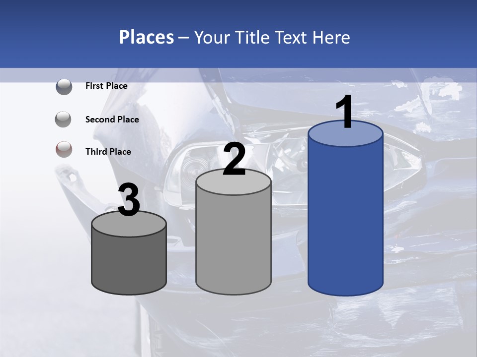 A Car That Has Been Smashed In Half On The Road PowerPoint Template
