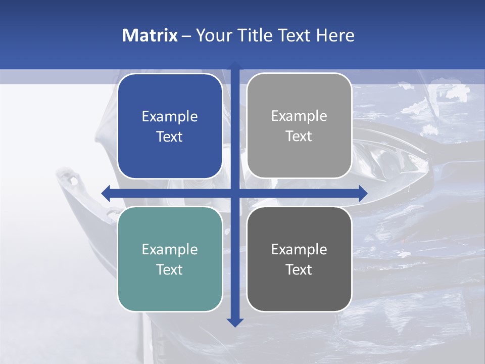 A Car That Has Been Smashed In Half On The Road PowerPoint Template