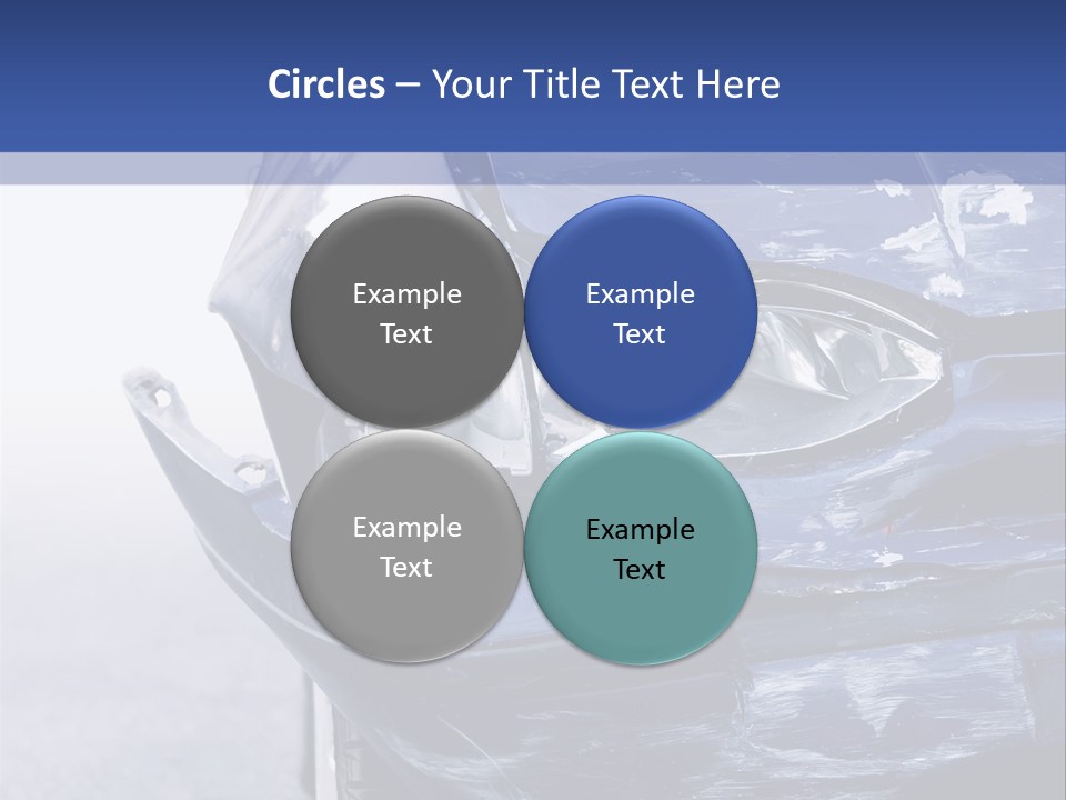 A Car That Has Been Smashed In Half On The Road PowerPoint Template