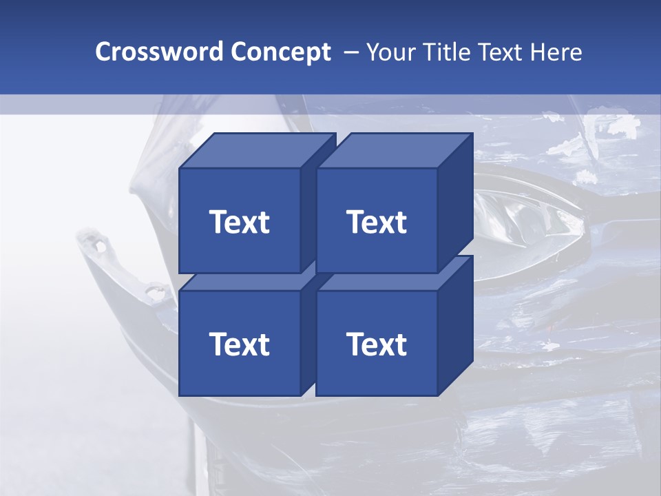 A Car That Has Been Smashed In Half On The Road PowerPoint Template